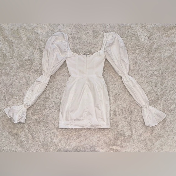 NWOT House of CB Elsie White Puff Sleeve Corset Dress Size Small - Picture 6 of 8